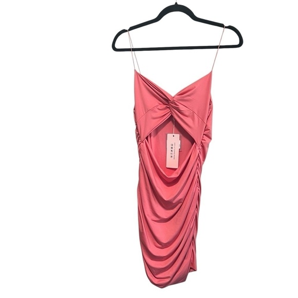 Oh Polly 'Focus on me cut out ruched mini, New with Tags, Pink - Picture 2 of 6